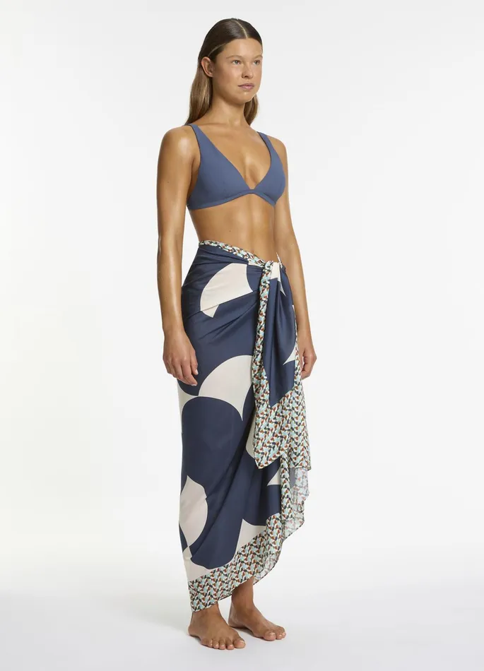 Acacia Long Sarong Steel Blue Women JETS Australia Skirts and Sarongs