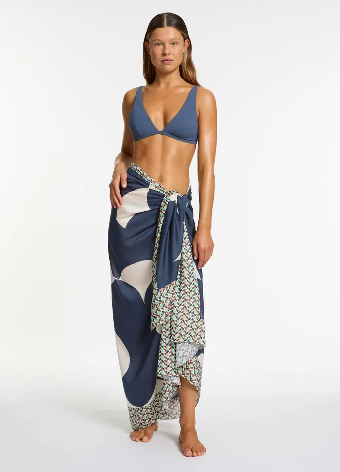 Acacia Long Sarong Steel Blue Women JETS Australia Skirts and Sarongs