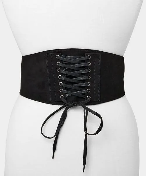 Accessories and Jewellery Vivienne Lace Up Corset Belt Black Joebrowns Apparel