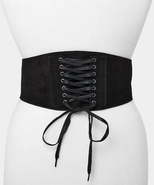 Accessories and Jewellery Vivienne Lace Up Corset Belt Black Joebrowns Apparel