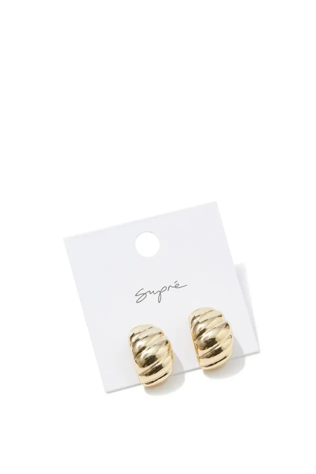 Accessories Supr Accessories Textured Dome Chunky Earring Gold