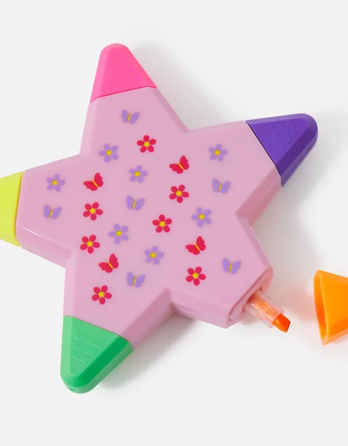 Accessorize 5 Colour Star Highlighter GirlsWomen Stationery