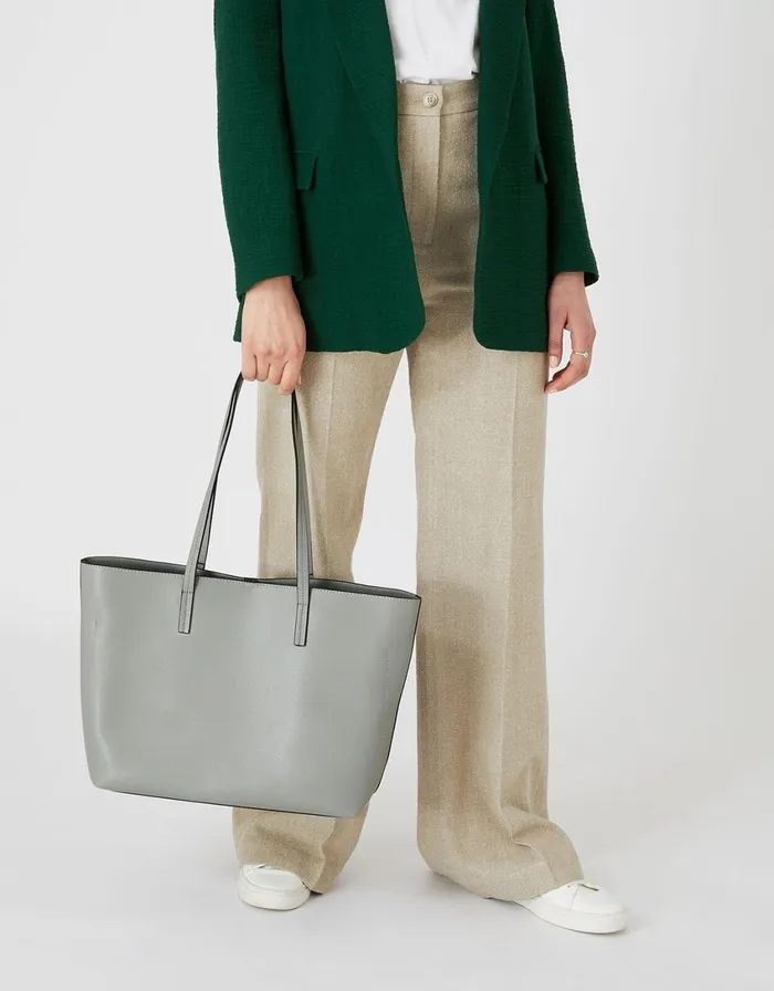 Accessorize Alivia Tote Bag Grey Light Grey Women Tote and Shopper Bags