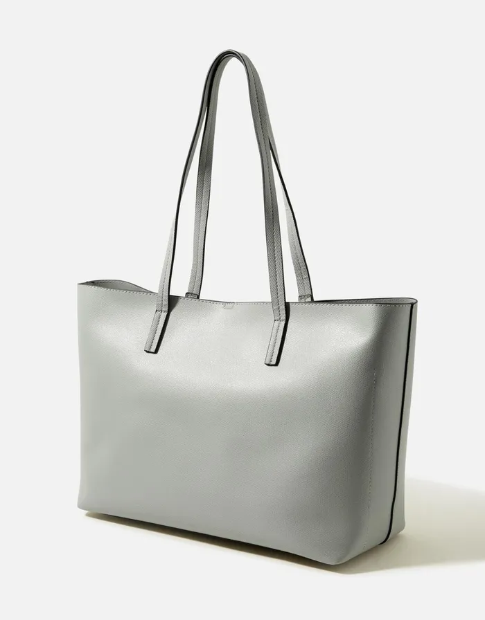 Accessorize Alivia Tote Bag Grey Light Grey Women Tote and Shopper Bags