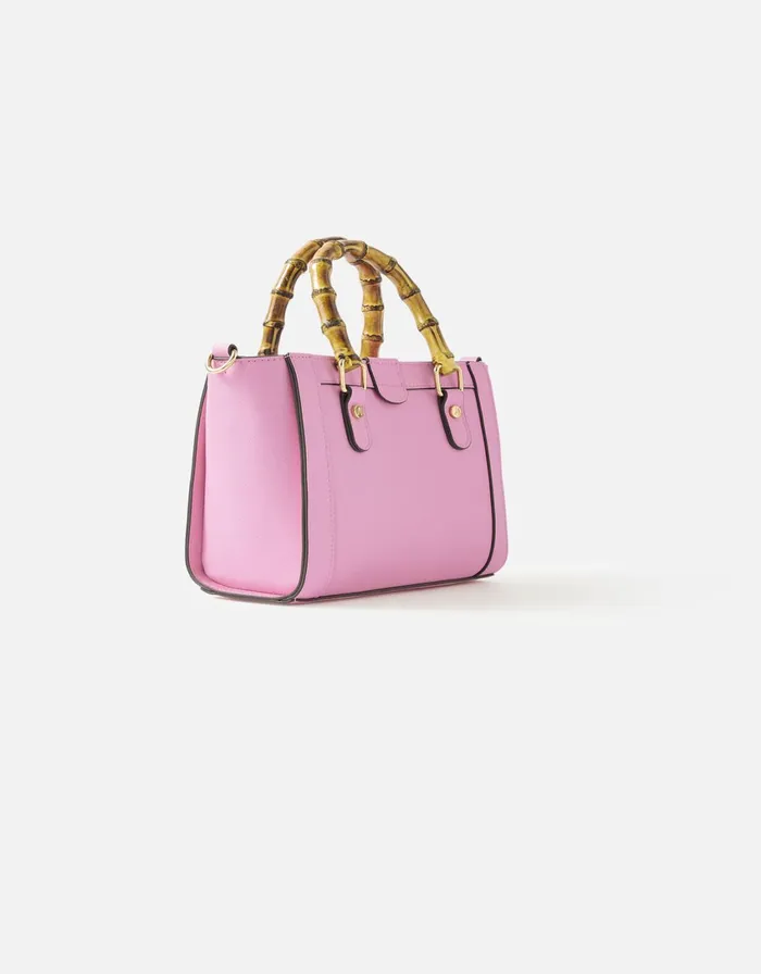 Accessorize Bamboo Mini Handheld Bag Pink Pink Women Top Handle Bags