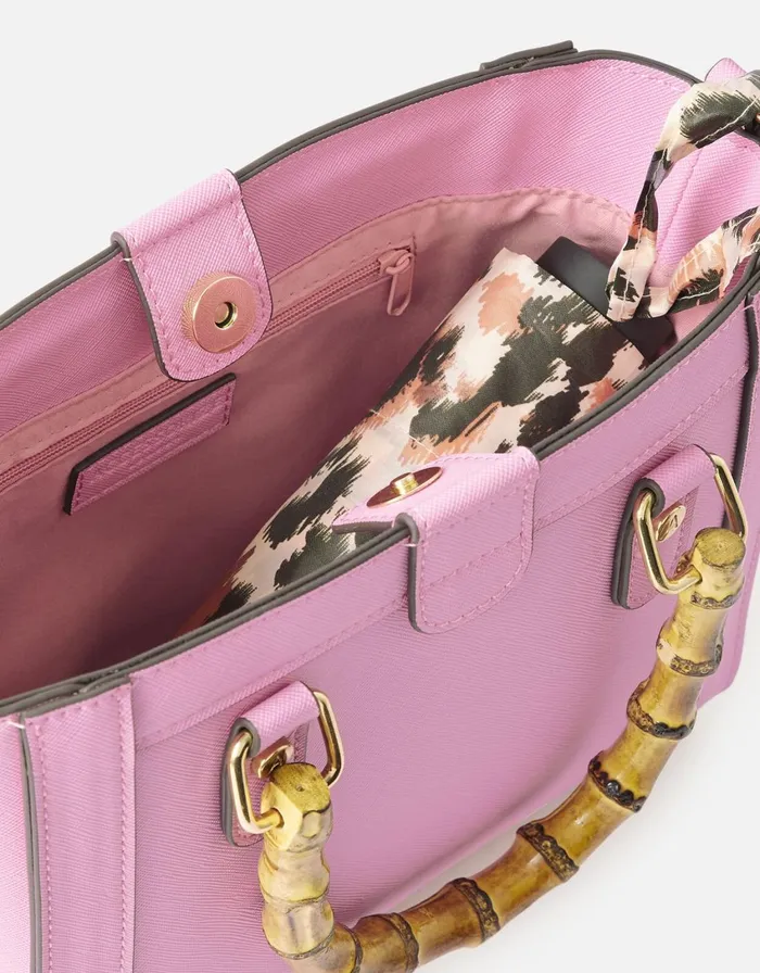 Accessorize Bamboo Mini Handheld Bag Pink Pink Women Top Handle Bags