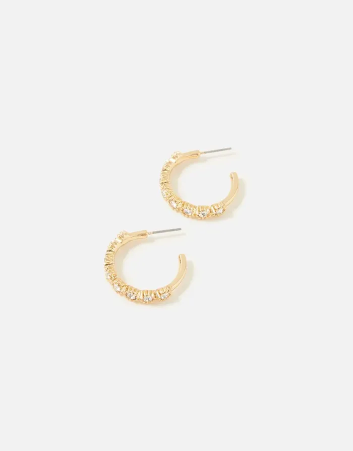 Accessorize Blue Harvest Diamante Flower Hoops Women Earrings