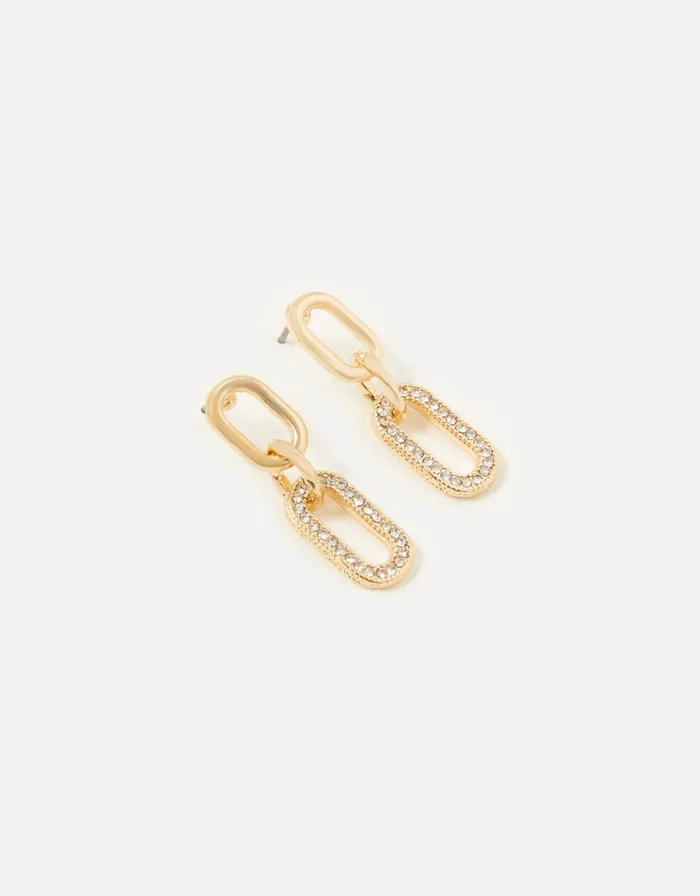 Accessorize Blue Harvest Pave Chain Drop Earrings Women Earrings