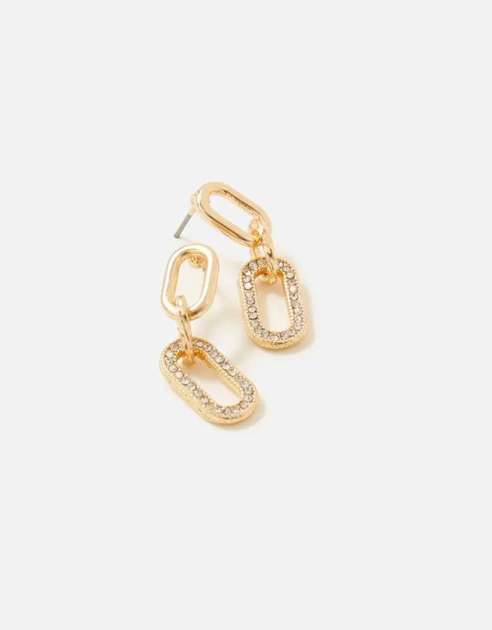 Accessorize Blue Harvest Pave Chain Drop Earrings Women Earrings