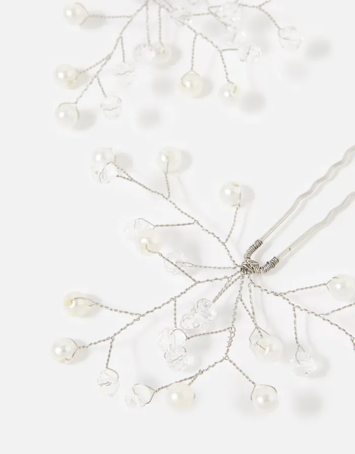Accessorize BRIDAL Sparkly Vine Hair Slides Women Hair Accessories