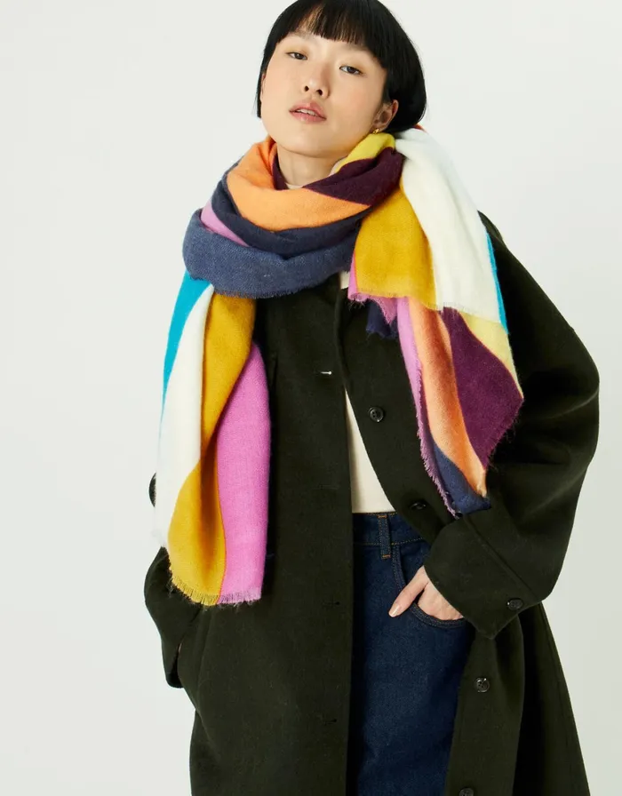 Accessorize Bright Stripe Blanket Scarf Women Scarves
