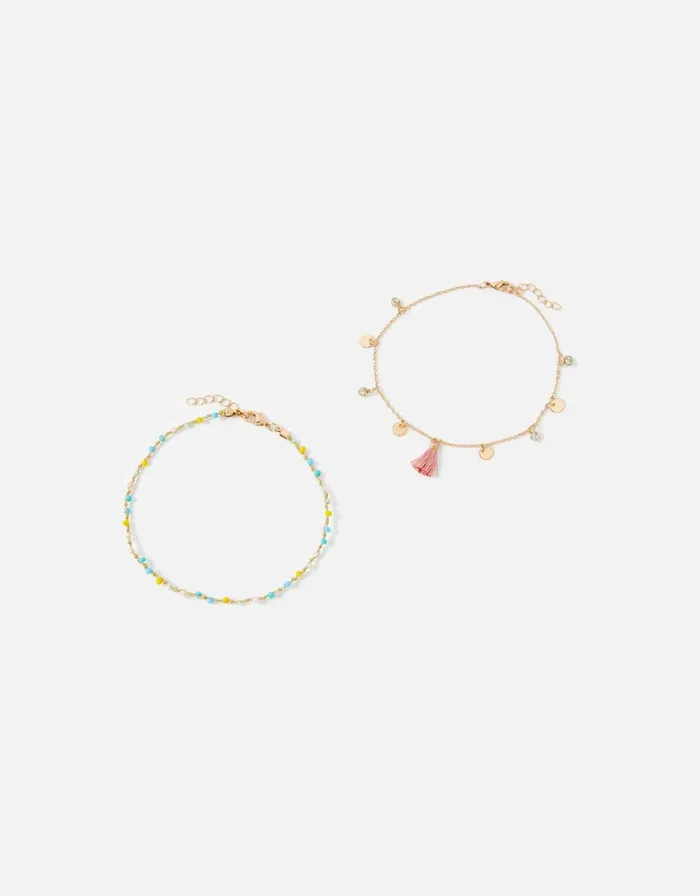 Accessorize Brights Tassel Anklet Twinset Women Anklets
