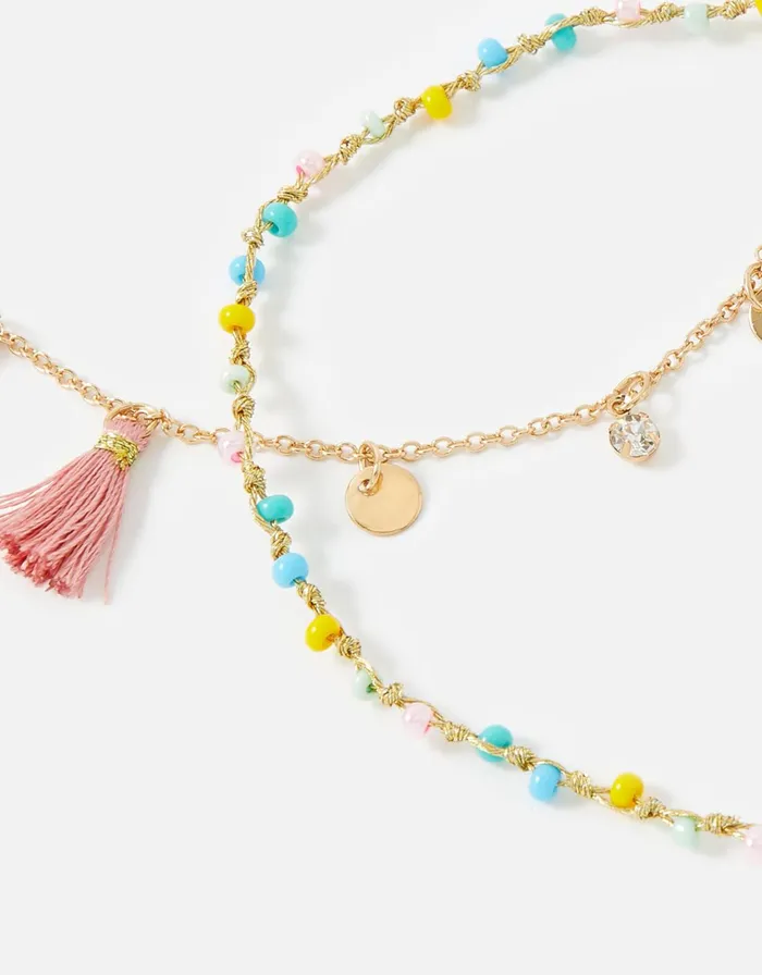 Accessorize Brights Tassel Anklet Twinset Women Anklets