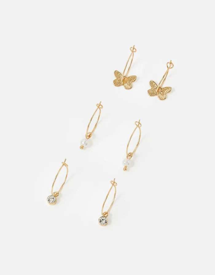 Accessorize Butterfly Hoop Set Women Earrings