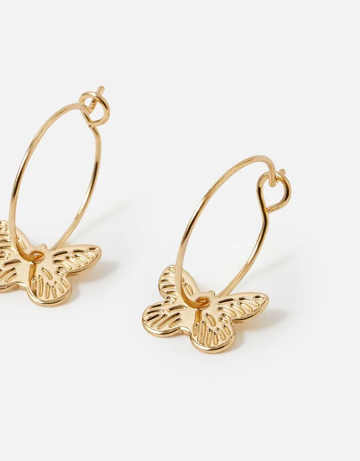 Accessorize Butterfly Hoop Set Women Earrings