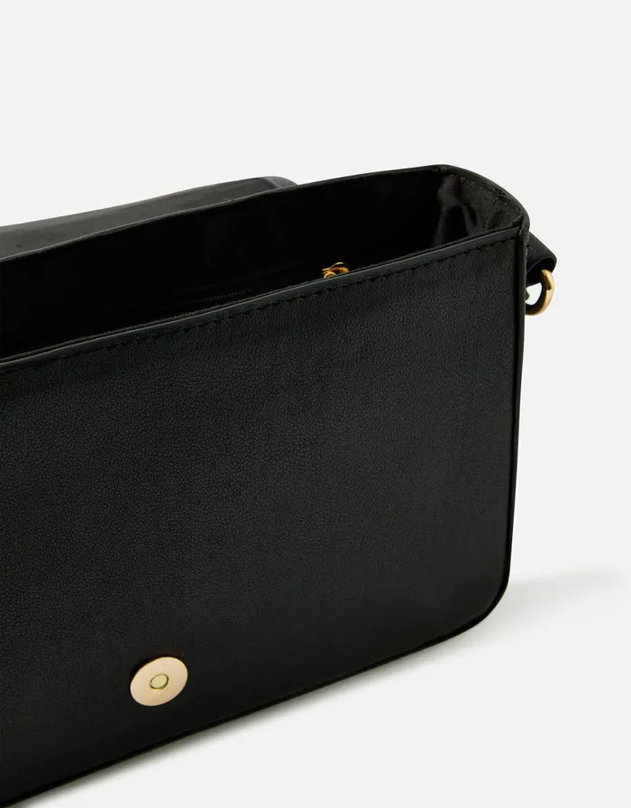 Accessorize Contrast Weave CrossBody Bag Black Black Women CrossBody Bags