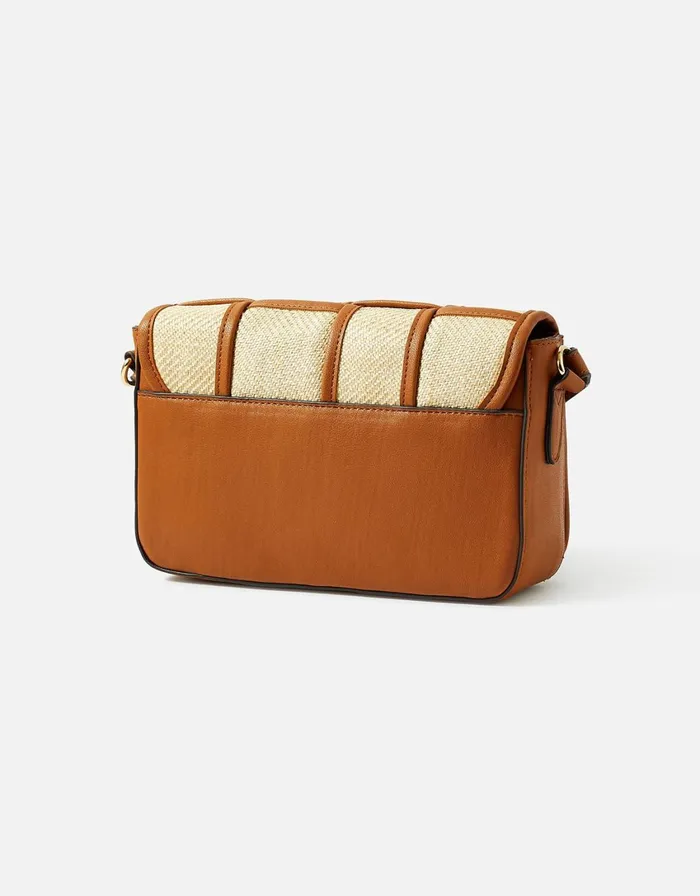 Accessorize Contrast Weave CrossBody Bag Tan Tan Women CrossBody Bags