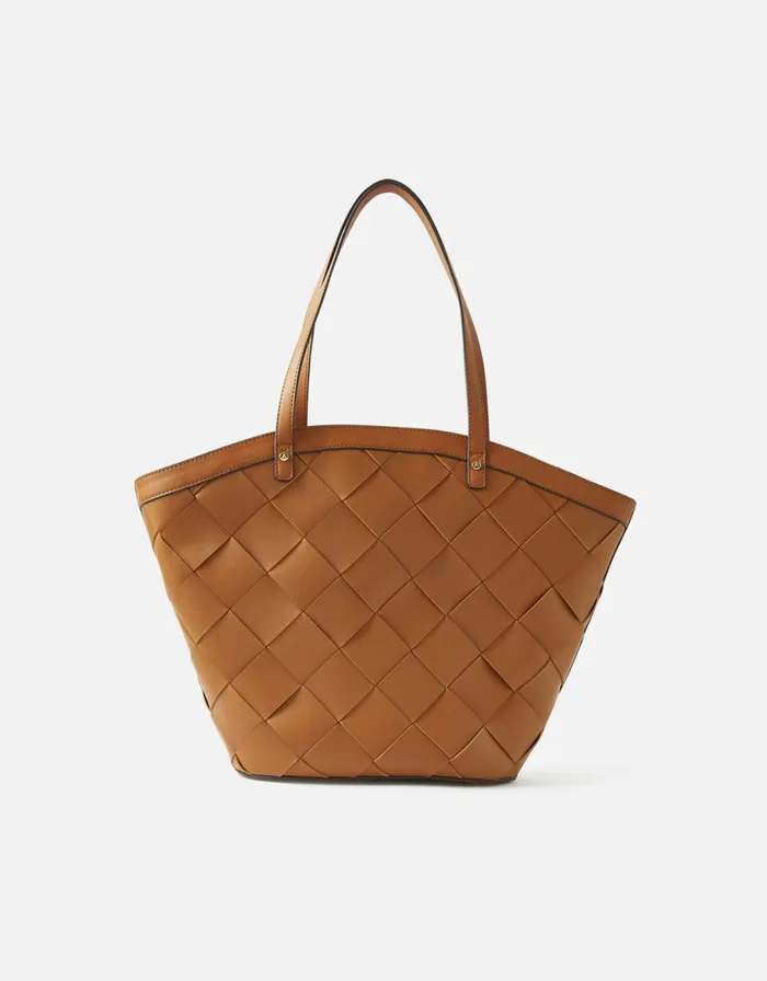 Accessorize CrossWeave Tote Bag Tan Tan Women Tote and Shopper Bags