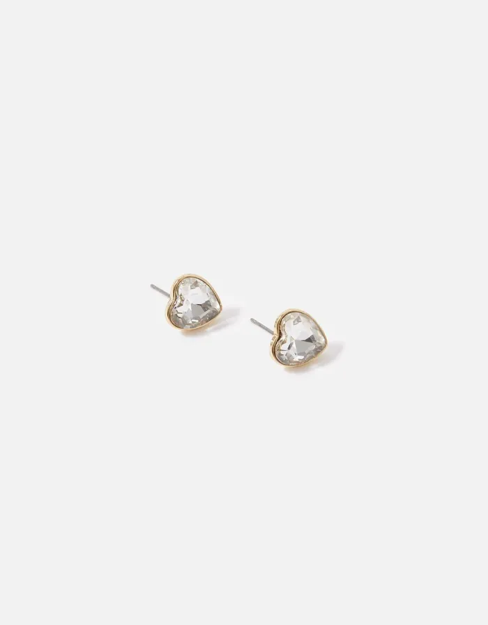 Accessorize Crystal Heart Stud Earrings Women Earrings