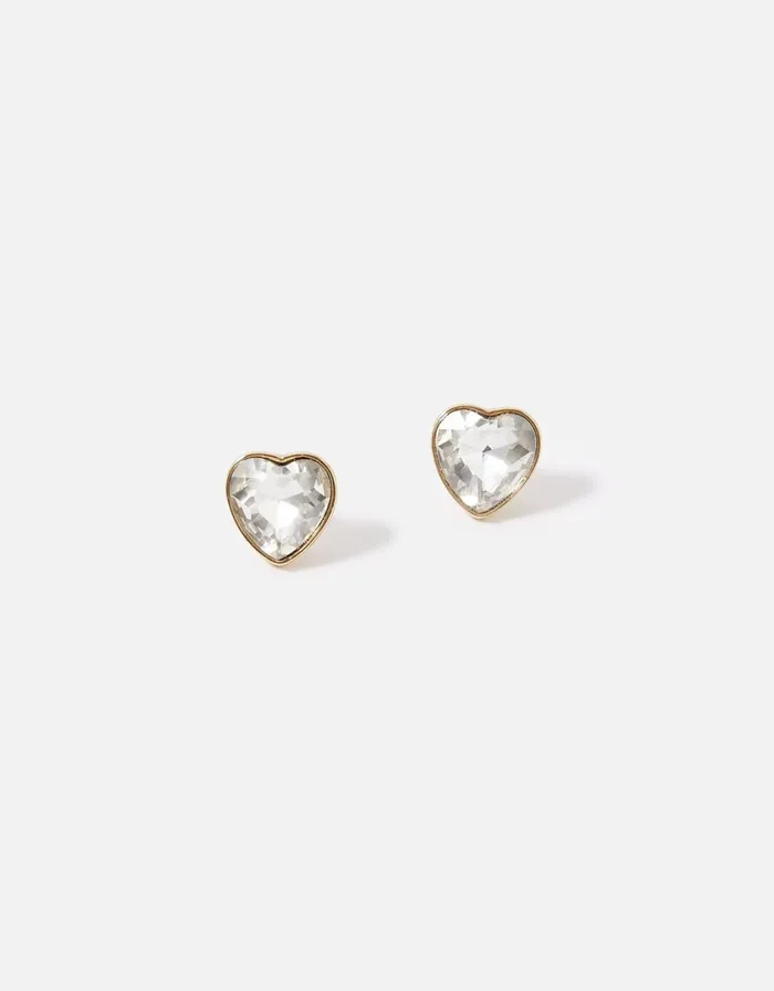 Accessorize Crystal Heart Stud Earrings Women Earrings