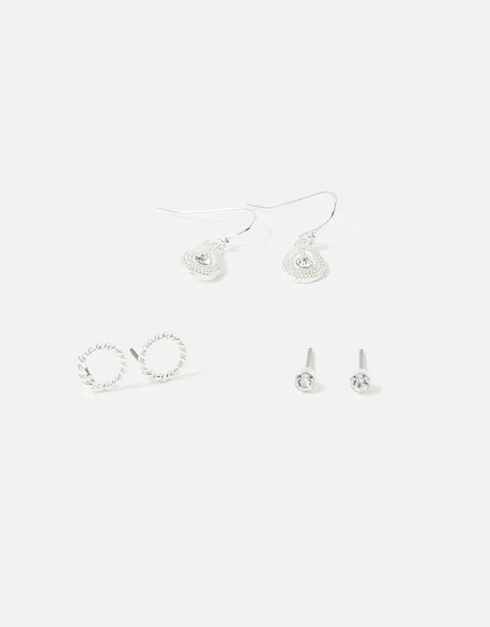 Accessorize Crystal Shape Drop Earring Set Women Earrings