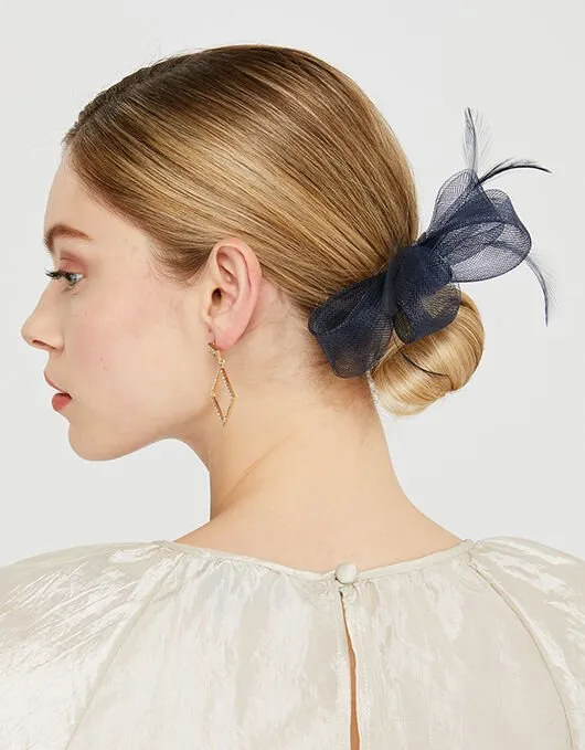 Accessorize Ella Bow Hair Clip Blue Navy Women Hats