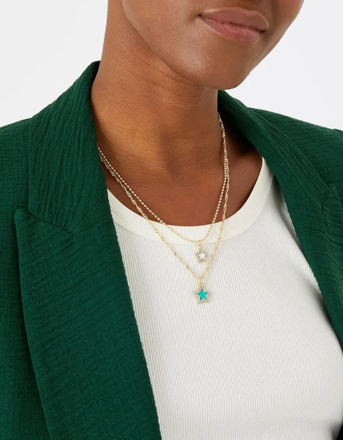 Accessorize Eye Candy Enamel Star Pendant Necklace Women Necklaces
