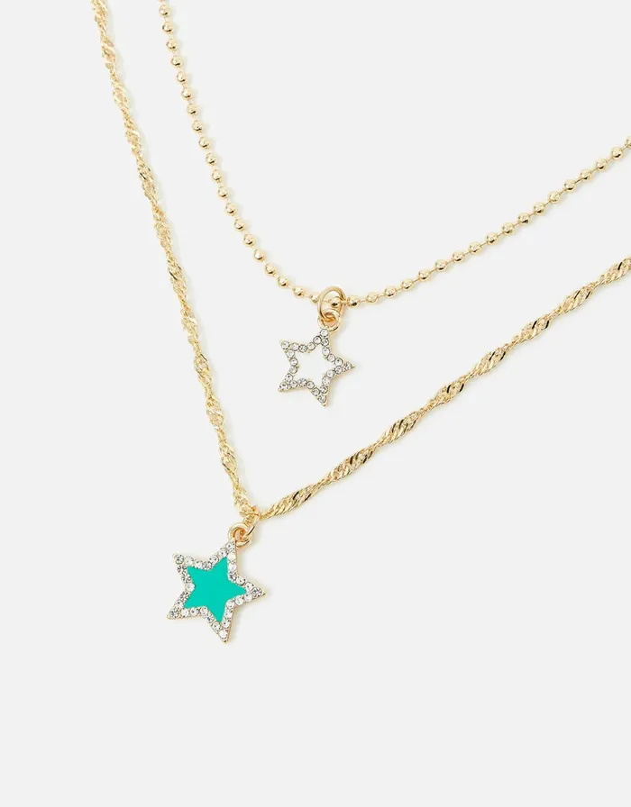 Accessorize Eye Candy Enamel Star Pendant Necklace Women Necklaces