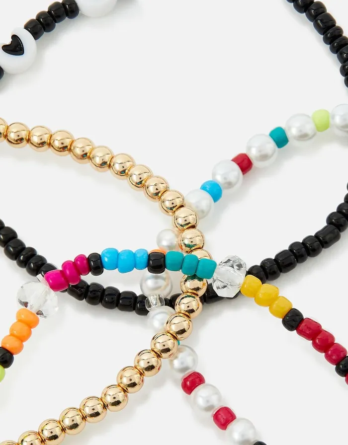 Accessorize Eye Candy Hearts And Beads Bracelet Set Women Bracelets