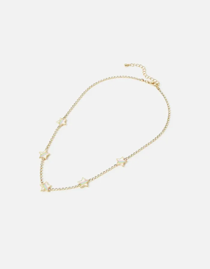 Accessorize Eye Candy Rainbow Star Station Necklace Women Necklaces