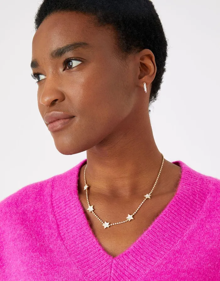 Accessorize Eye Candy Rainbow Star Station Necklace Women Necklaces