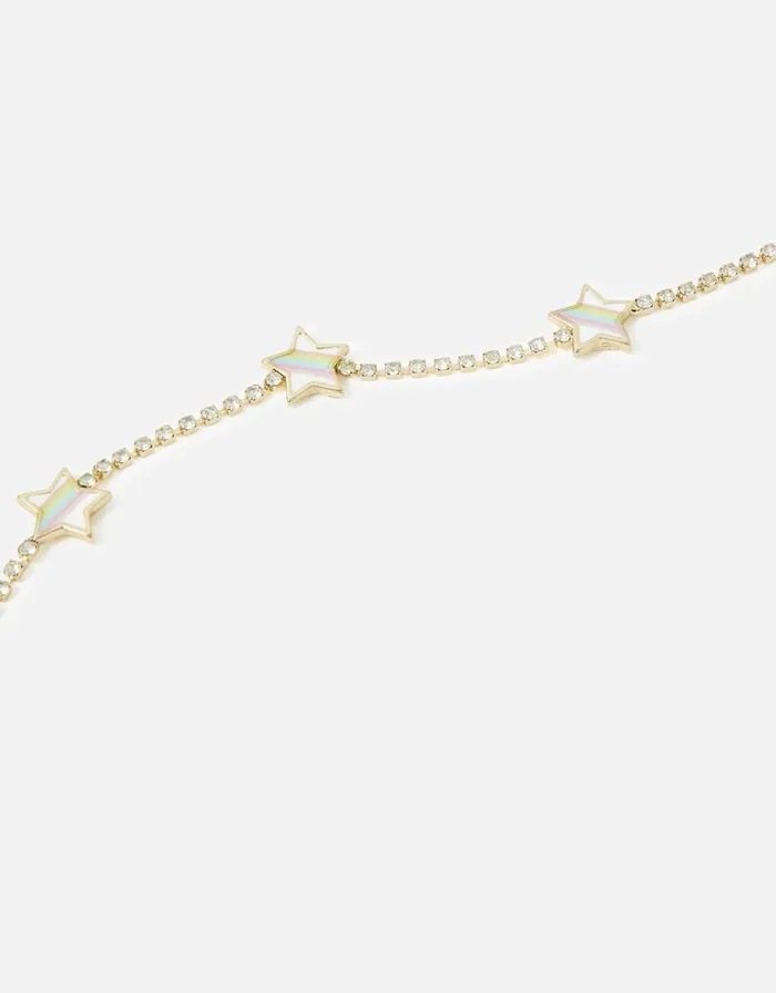 Accessorize Eye Candy Rainbow Star Station Necklace Women Necklaces