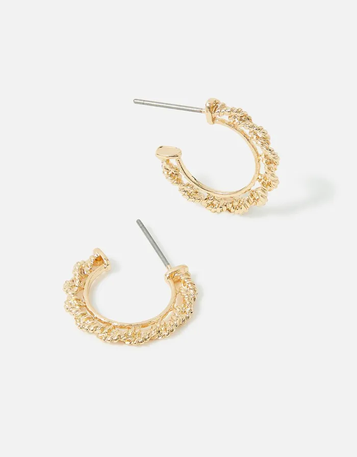 Accessorize Eye Candy Twisted Detail Hoop Earrings Women Earrings