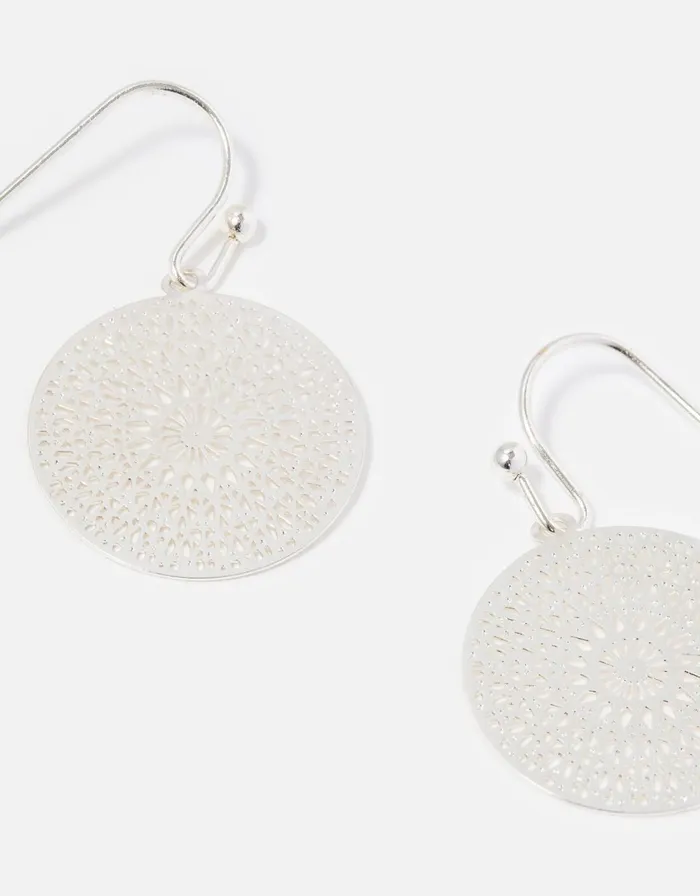 Accessorize Filigree Short Drop Earrings Silver Silver Women Earrings