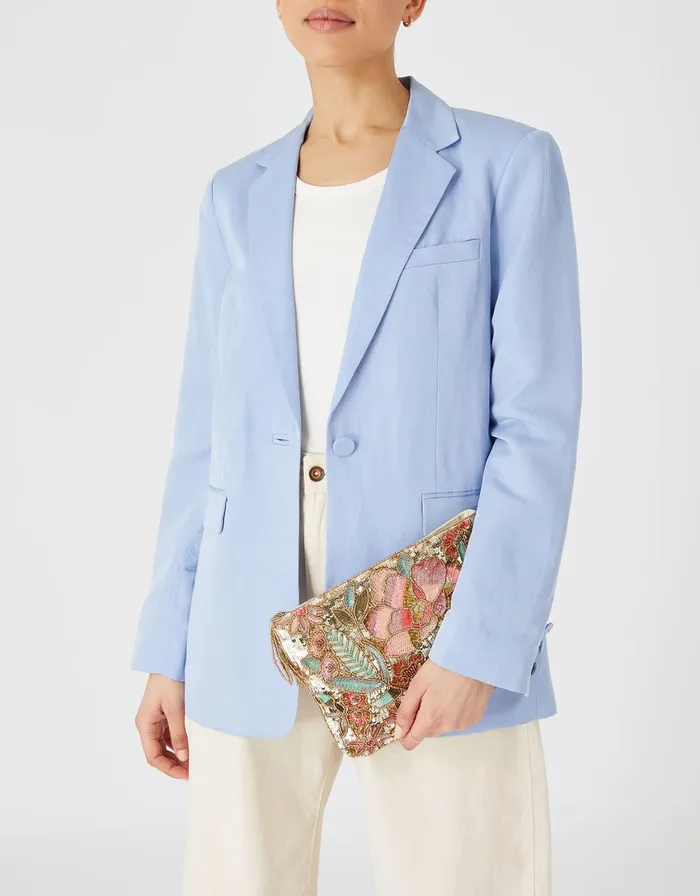Accessorize Floral Sequin Zip Bag Women Clutch Bags