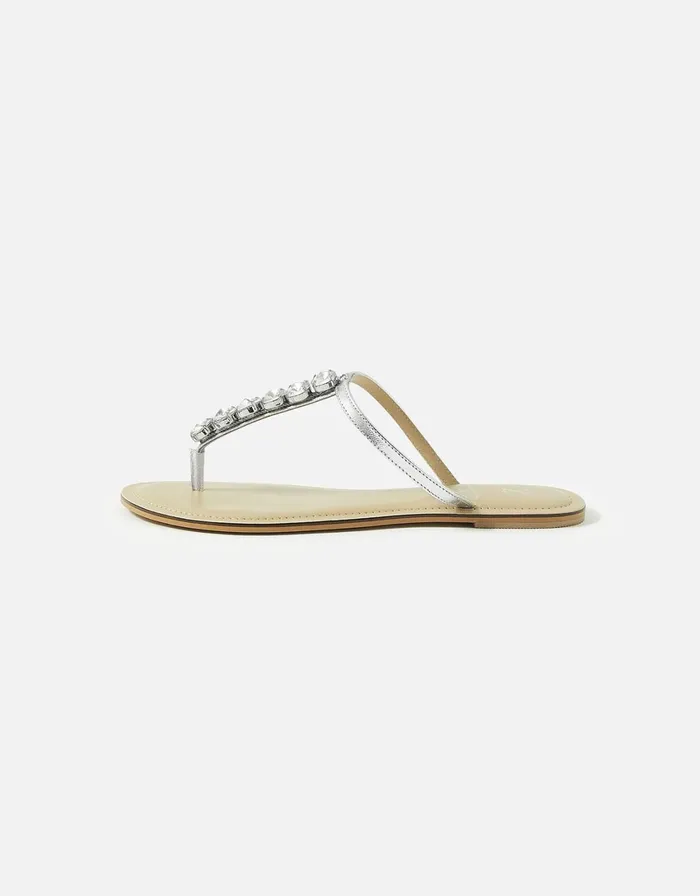 Accessorize Gem Embellished Sandals Silver Silver Women Sandals and Flip Flops