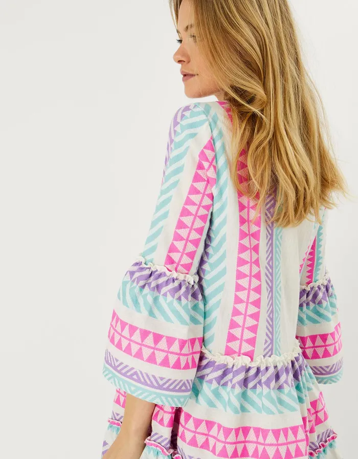 Accessorize Geometric Stripe Jacquard Dress Multi Brightsmulti Women Dresses