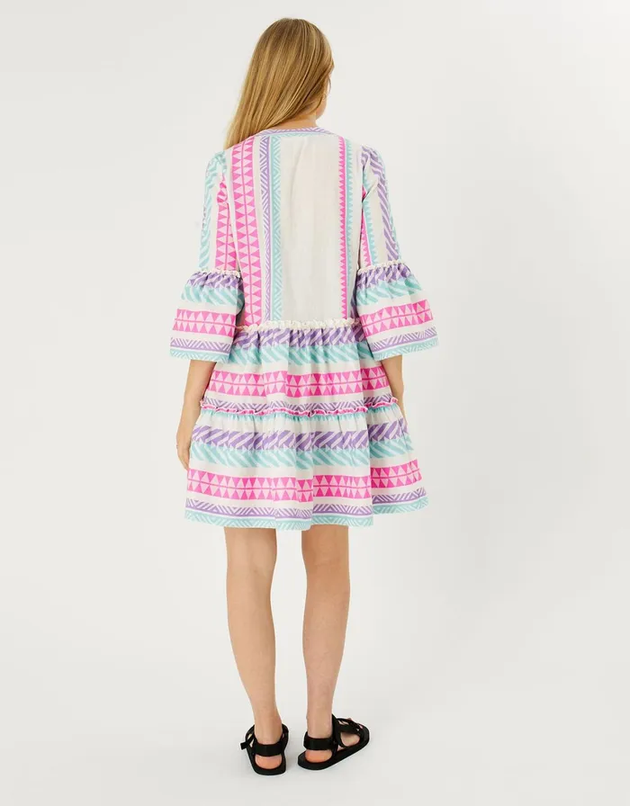 Accessorize Geometric Stripe Jacquard Dress Multi Brightsmulti Women Dresses