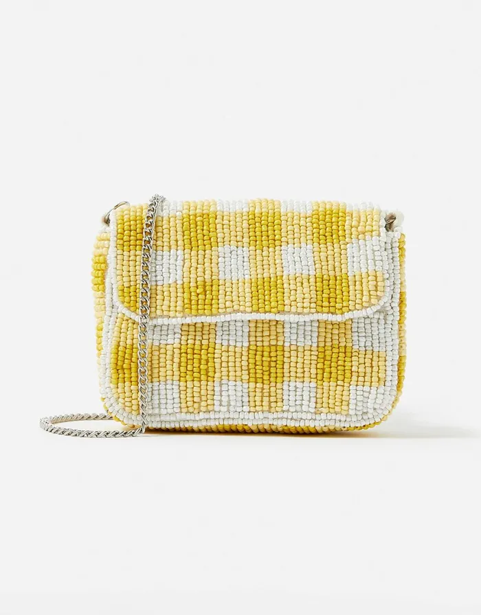 Accessorize Gingham Mini Purse Yellow Yellow Women Purses and Wallets