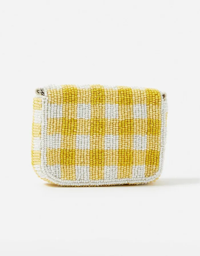 Accessorize Gingham Mini Purse Yellow Yellow Women Purses and Wallets