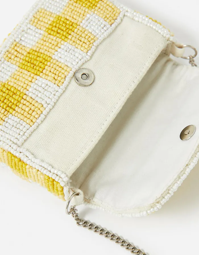 Accessorize Gingham Mini Purse Yellow Yellow Women Purses and Wallets