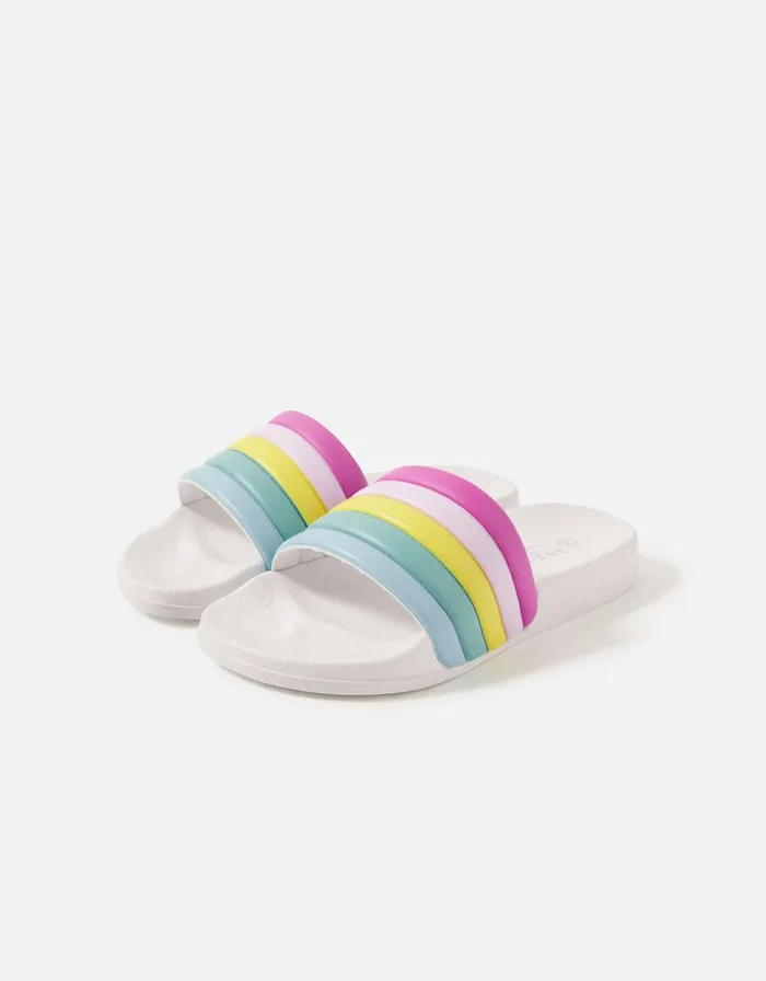 Accessorize Girls Rainbow Sliders Multi Brightsmulti Girls Shoes