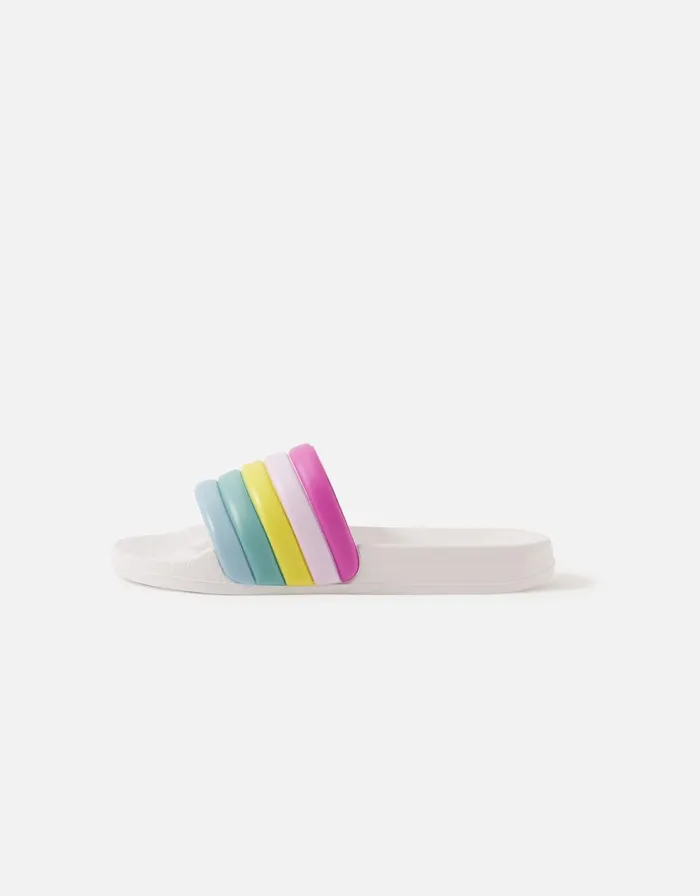 Accessorize Girls Rainbow Sliders Multi Brightsmulti Girls Shoes