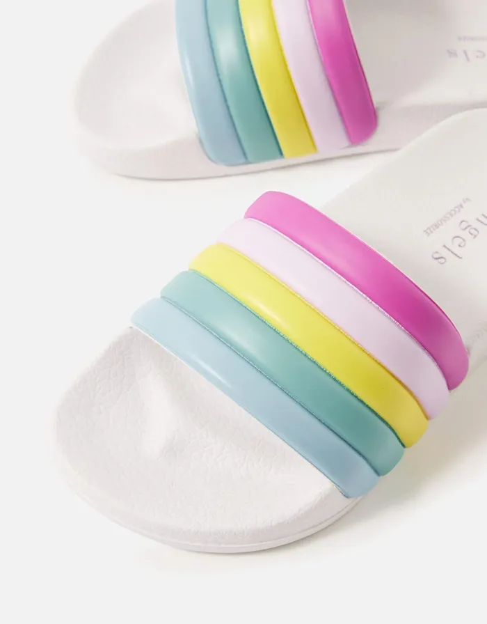 Accessorize Girls Rainbow Sliders Multi Brightsmulti Girls Shoes