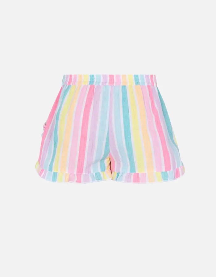 Accessorize Girls Rainbow Stripe Shorts Multi Brightsmulti Girls Clothing