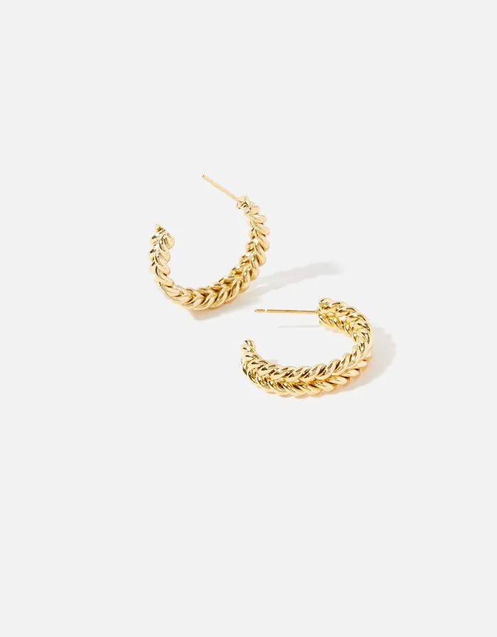 Accessorize GoldPlated Braided Hoop Earrings Women Earrings
