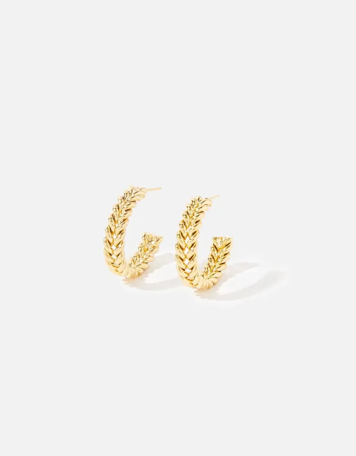 Accessorize GoldPlated Braided Hoop Earrings Women Earrings