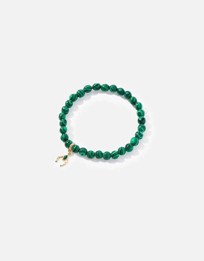 Accessorize GoldPlated Power Stone Malachite Bracelet Women Bracelets