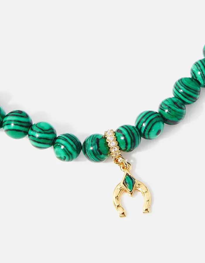 Accessorize GoldPlated Power Stone Malachite Bracelet Women Bracelets