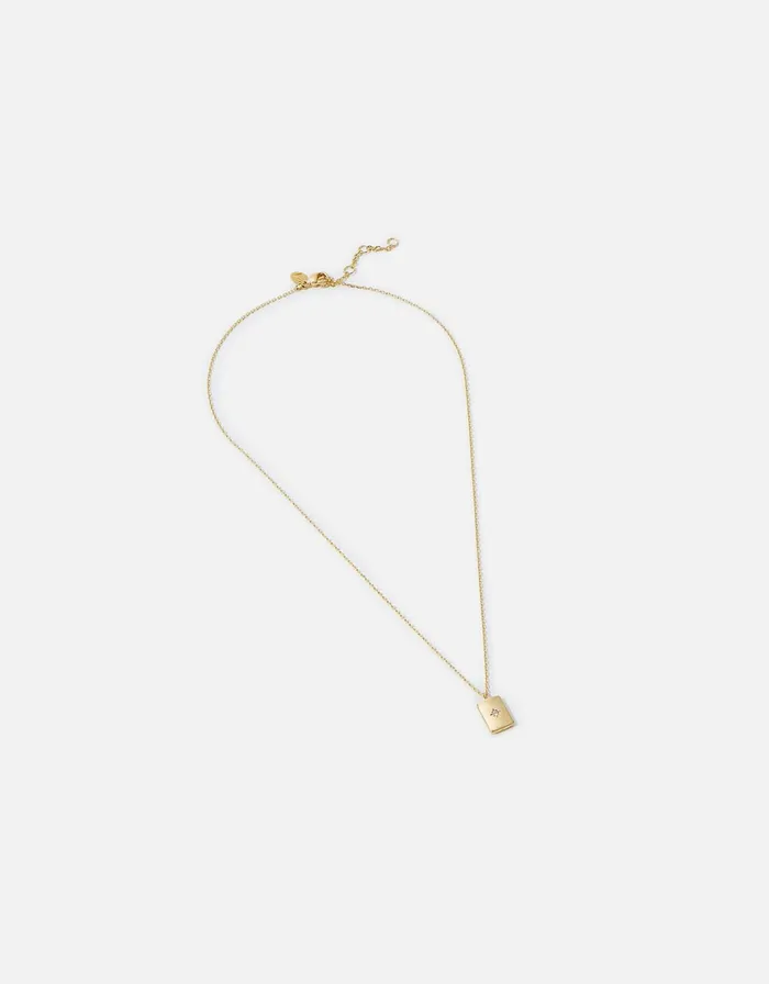 Accessorize GoldPlated Rectangle Star Pendant Necklace Women Necklaces